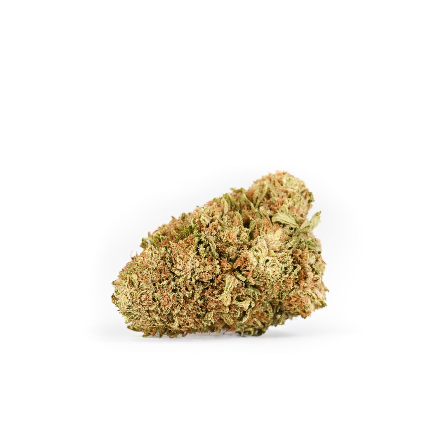 
                  
                    A side view of a single White CBG nug on a white background.
                  
                