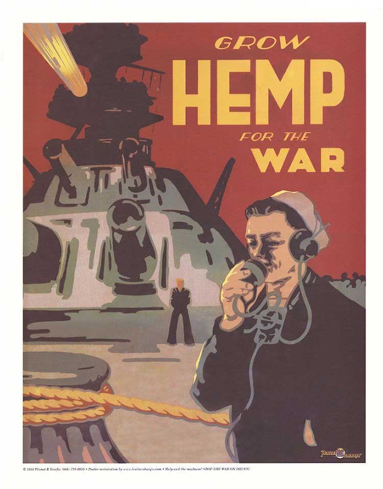A grown hemp for the war poster